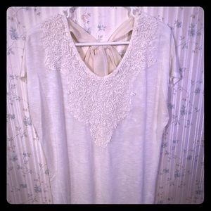 White crochet front top